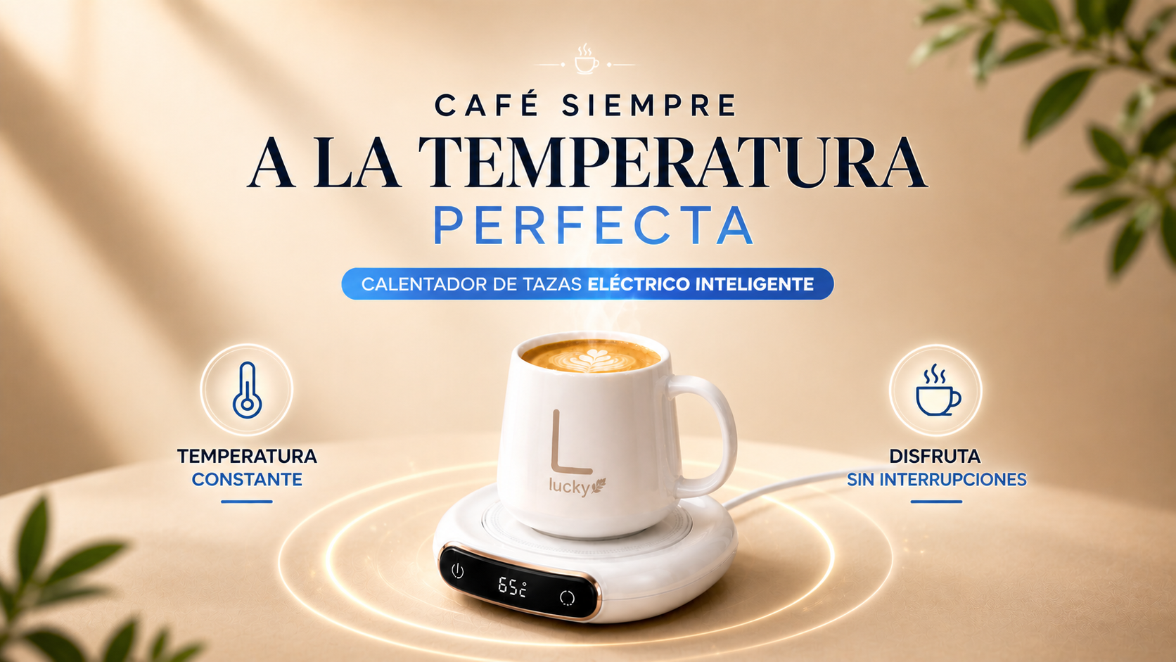 Calentador de Tazas Eléctrico Inteligente: Posavasos Térmico para Café y Té con Temperatura Constante